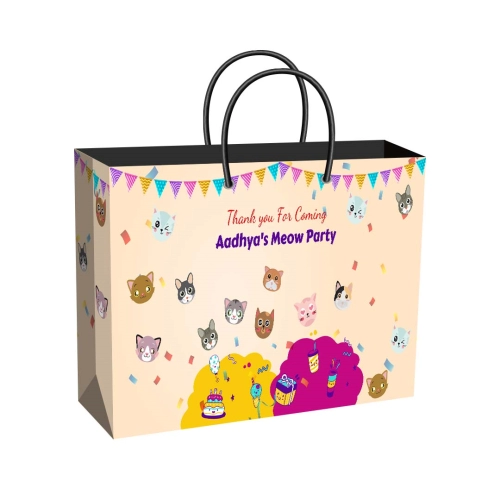 Cats Theme Party Supplies | Wide Gift Bag | Plain or Personalized Return Gift Bag